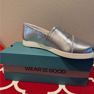 Silver Toms, wear good still so they are extra squishy